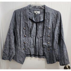 Kate Rosy Women's Lightweight Blazer Jacket Chambray Linen/Viscose Size Small